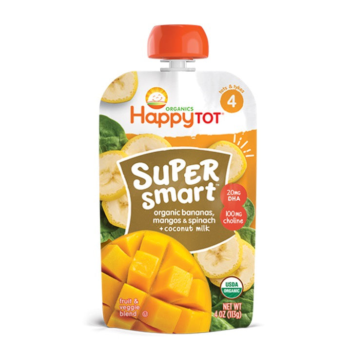 Happy Tot Banana, Mango, Spinach & Coconut Milk 113g