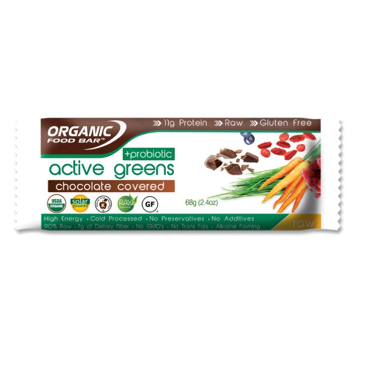 Active Greens + Probiotic - Chocolate Covered Bar 68g