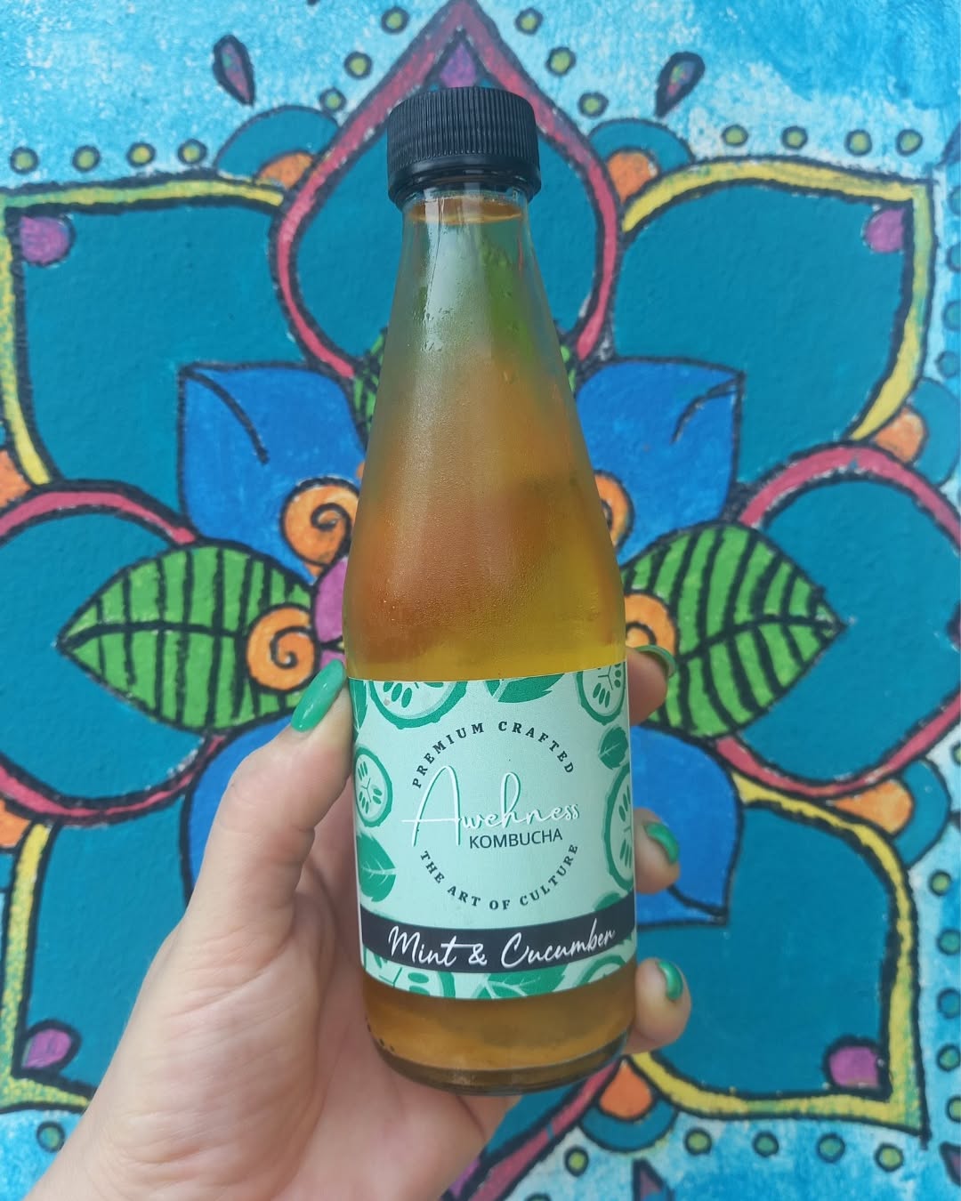Mint and cucumber kombucha 250ml - awehness