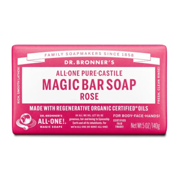 Pure Castile Hemp Rose Bar Soap 140g