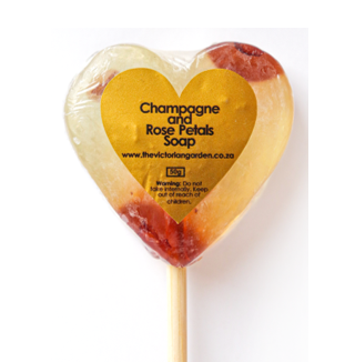Champagne Rose  Petal  Heart soap