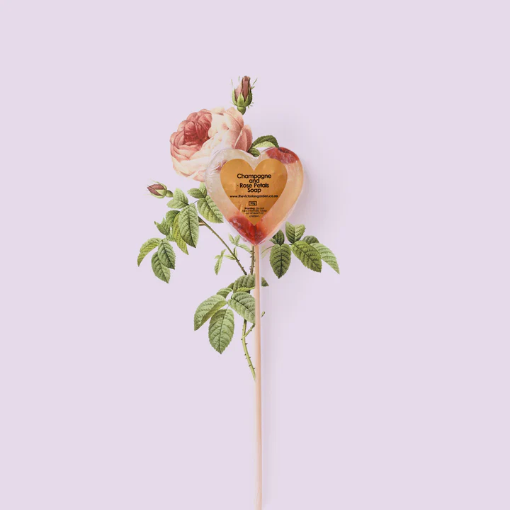 Champagne Rose  Petal  Heart soap
