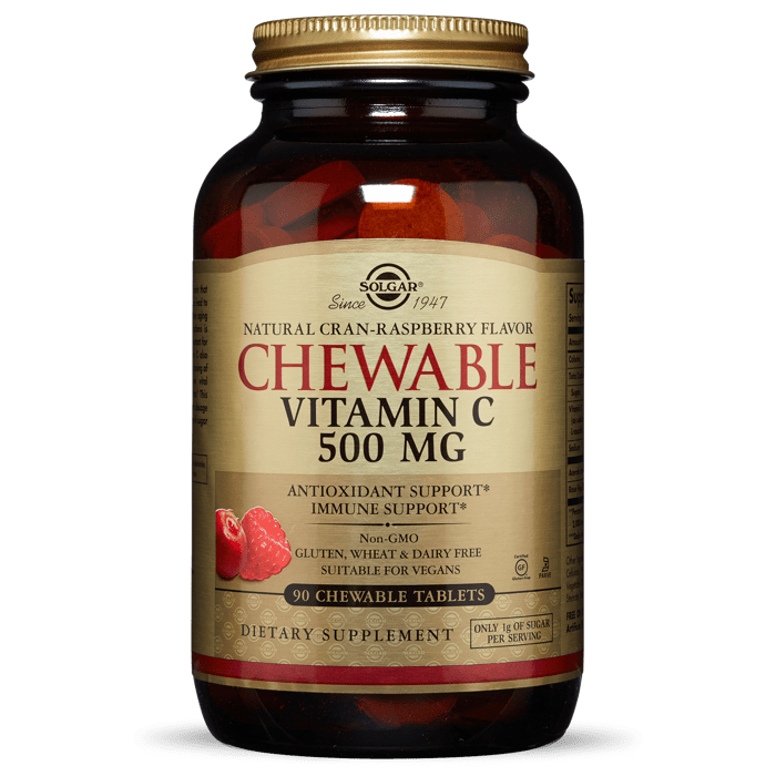 Chewable Vitamin C 500mg Natural Cran-Raspberry 90s