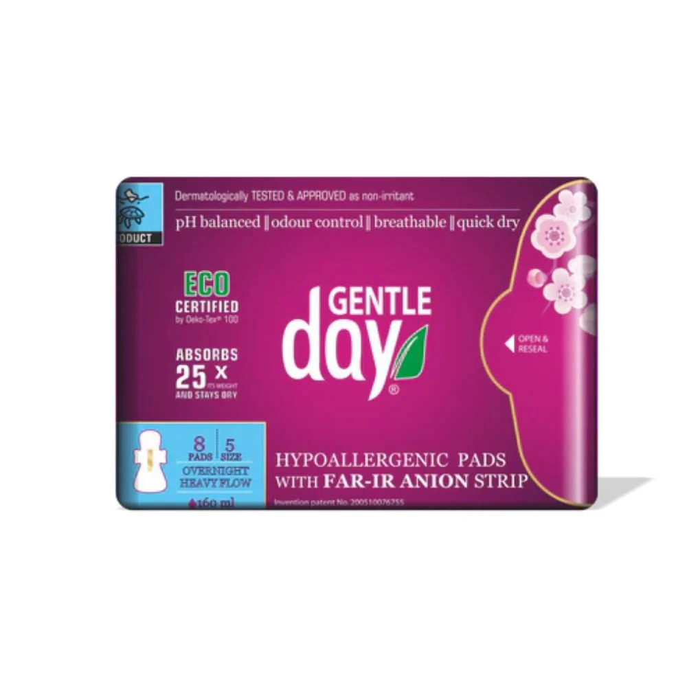 N08 GENTLE DAY - Organic Overnight Heavy Flow Pads