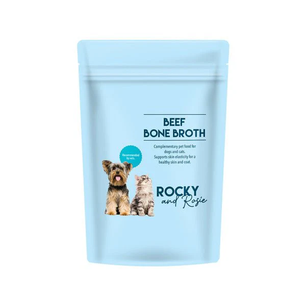 Rocky &amp; Rosie Pet Bone Broth Beef 400g Pouch