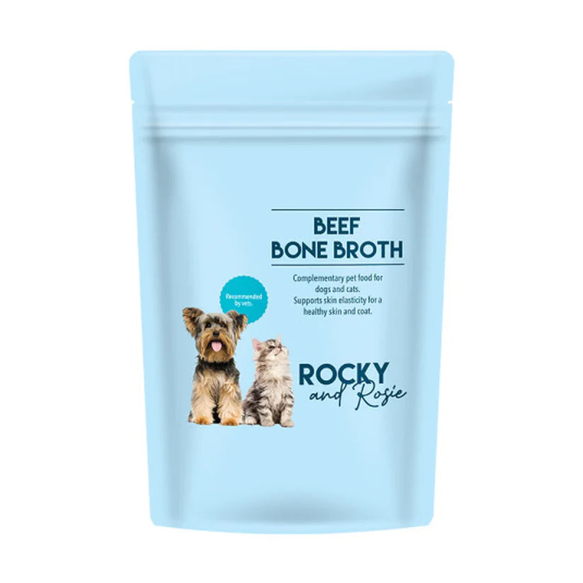 Rocky &amp; Rosie Pet Bone Broth Beef 200g Pouch