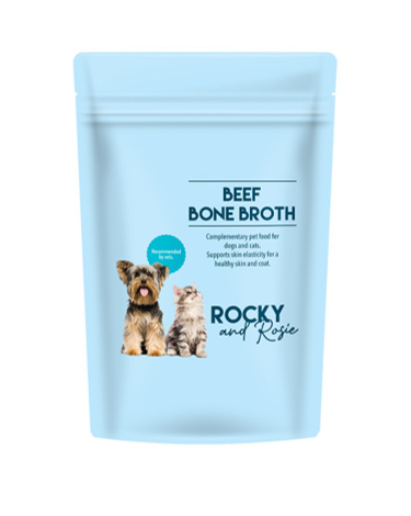 Rocky &amp; Rosie Pet Bone Broth Beef 400g Pouch