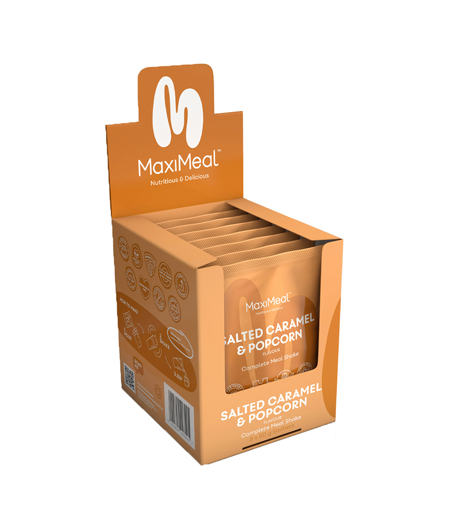 Salted Caramel &amp; Popcorn Meal Shake Box 8 x 60g sachets